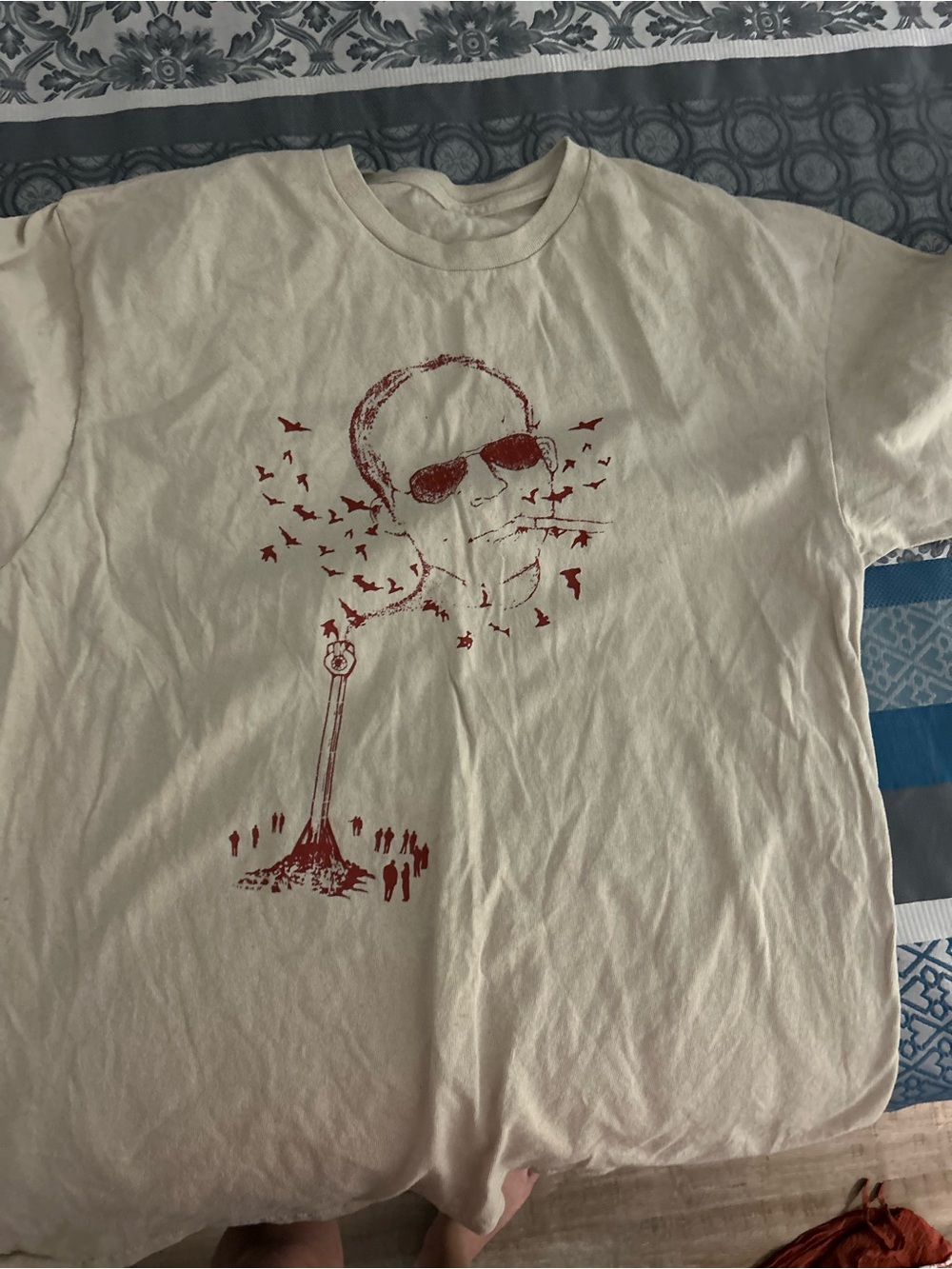 4-25$ Hunter s thompson fear and loathing Men's Cream Graphic T-Shirt